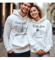 Tencere ve Kapak Kapşonlu Sevgili Sweatshirt