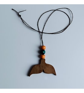 Woodensea Balina Kuyruğu Kolye Masif Ceviz Ahşap El Yapımı