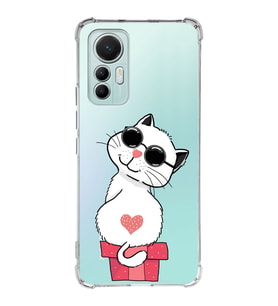 Xiaomi Mi 12 Lite Uyumlu Köşe Korumalı Antişok Kapak Coolcat Tasarımlı Şeffaf Silikon Kılıf