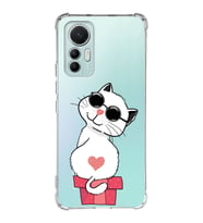 Xiaomi Mi 12 Lite Uyumlu Köşe Korumalı Antişok Kapak Coolcat Tasarımlı Şeffaf Silikon Kılıf