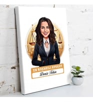 Kişiye Özel Hediye Karikatürlü En Başarılı Kadın Avukat Kanvas Tablo