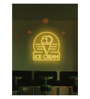 ICE CREAM Yazılı ve Şekilli Neon Tabela