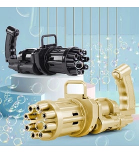 2 ADET SİYAH GOLD ÇOKLU KÖPÜK ATAN KÖPÜK TABANCASI VIP BUBBLES GUN PİLLİ BALONCUK TABANCASI 20X7 CM