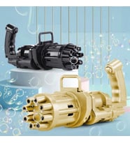 2 ADET SİYAH GOLD ÇOKLU KÖPÜK ATAN KÖPÜK TABANCASI VIP BUBBLES GUN PİLLİ BALONCUK TABANCASI 20X7 CM