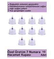 Özel Üretim Yüksek Kaliteli Vakumlu 7 Numara Hacamat Kupası 10 Adet
