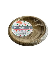 Kullan At Altın Renkli Parti Davet Plastik Tabak - 22 Cm. - 25 Adetlik Paket