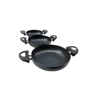 Gülsan Ezme Granit 3 lü Yumurta Sahanı 18-20-22 cm Siyah
