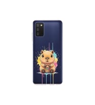 Samsung Galaxy A03S ile Uyumlu Splash Kapibara Tasarımlı Şeffaf Silikon Kılıf