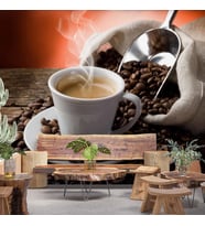 Çuvalda Kahve Cafe Duvar Kağıdı Baskı