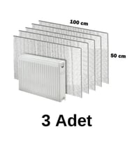 3 Adet Petek Radyatör Arkası Folyo Plaka Kalorifer Arkalığı Alüminyum Isı Yalıtım Folyosu 100x50 Cm