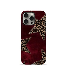 iPhone 15 Pro Max Vorian Çift Katmanlı MagSafe Kılıf Bordeaux Leopard Star