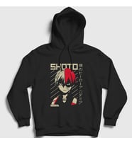 Presmono Unisex Siyah Shoto V2 Anime Boku No Hero Academia Kapüşonlu Sweatshirt 128897tt