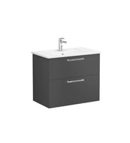 VitrA Root Flat İki Çekmeceli Lavabo Dolabı 80 Cm Mat Fırtına Gri 68286