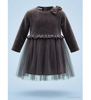 Civil Girls Fiyonklu 2-5 Yaş Elbise - Gri
