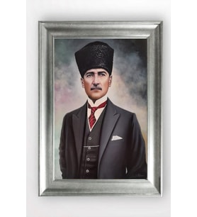 Gümüş Çerçeveli Atatürk Tablo cv1152