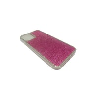 iPhone 12 Pro Max Uyumlu Kristal Taşlı Şeffaf Telefon Kılıfı Pembe PNK2