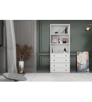 Çekmeceli Rafli Kitaplik 65 Cm Beyaz KTP-1172-Ç