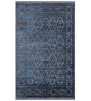 Bespoky Eberndorf Mavi Patchwork Pamuklu El Dokuması Alan Halısı