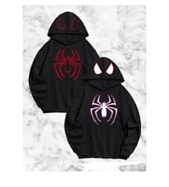 Örümcek Baskılı Sevgili Çift Kombini Kapüşonlu Sweatshirt - Hodie - Siyah