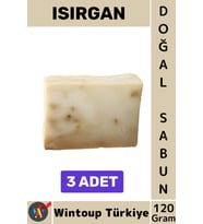 #KatıSabun %100 Doğal Bitkisel El Yüz Saç Vücut Cilt İçin Organik Isırgan Sabunu 120 Gram 3 Adet