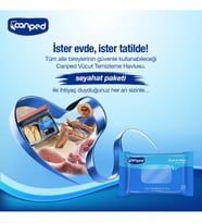 Canped Yetişkin Vücut Temizleme Islak Mendil Havlu 24 Yaprak Seyahat Boy 96 Lı Set  (2304 Yaprak)