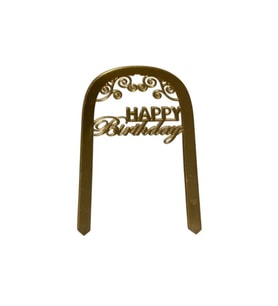 Happy Birthday Yazılı Çerçeveli Aynalı Pleksi Altın