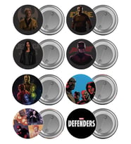 Defenders Çanta Rozeti Seti The Defenders 8 Adet En Büyük Boy 5.8cm İğneli Broş