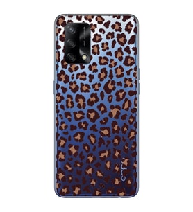 Oppo A74 Uyumlu Leopar Desenli Şeffaf Telefon Kılıfı