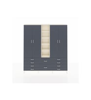 Arges Gardrop 9 Raflı 10 Çekmeceli 2 Askılı 220x30x243 Aytaşı-Antrasit