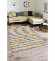 Sarı Spor Kaymaz Tabanlı Makinede Yıkanabilir Halı FO07 - 100 x 160 cm
