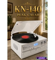 Kn-140 Nostaljik Plak Çalar - Bluetooth, CD Çalar, USB, FM Radyo Destekli Çok Fonksiyonlu Müzik Kutusu