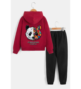 Çocuk Panda Eşofman Takımı (Siyah)