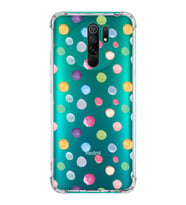 PrintiFy Xiaomi Redmi 9 Uyumlu Water Color 6 Baskılı Şeffaf Köşe Korumalı Antişok Kılıf