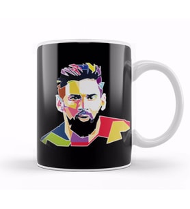 Lionel Messi Art Kupa Bardak Porselen