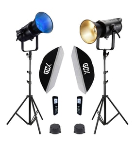 Gdx Exc-180RGB-II Rgb Led Video Işığı 2'li Full Set (60x90 Softbox + 260 cm Kalın Işık Ayağı)