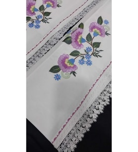 Makine İşi 2 Adet Yastık (70x47) Makine sarma işi/Hazır Güpür Kenar Dantel/Vintage/Çeyizlik Dantel