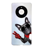 PrintiFy Huawei Mate 40 Pro ile Uyumlu 1mm Slim Fit Köpek 2 050e Baskılı Şeffaf  Kılıf