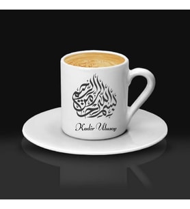 Hat Sanatı Tasarımlı Dini Hediyelik İsme Özel Kahve Fincanı Tekli