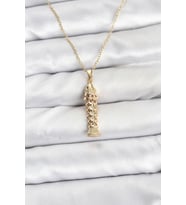 316L Çelik Zincir Gold Renk Balık Model Zirkon Taşlı Kadın Kolye TJ-BKO10885
