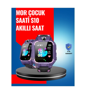 S10 Mor Çocuk Akıllı Saati - Konum ve Acil Durum Uyarısı Özellikli