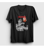 Presmono Unisex Siyah Champ Boxing Boks Muhammad Muhammed Ali T-Shirt 507400tt