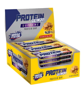 Muscle Station Supreme Crunchy Protein Bar 35 Gr 12 Adet - Tuzlu Karamel
