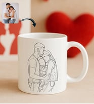 BK Gift Kişiye Özel Line Art Tasarımlı Beyaz Kupa Bardak-1, Arkadaşa Hediye, Sevgiliye Hediye, Eşe Hediye
