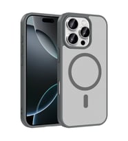 iPhone 16 Pro Max Kılıf M-safe Şarj Özellikli Babet Kılıf (Gri)