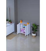 Eliusta Arden 65 cm Beyaz 2 Bölmeli Banyo Düzenleyici Dolap 1 Raflı Çok Amaçlı Mutfak Dolabı 65x75x32,5 cm