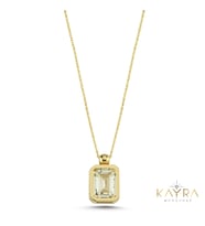 Topaz Taşlı Altın Kolye AKM04