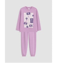 LC WAIKIKI Lila Bisiklet Yaka Kız Çocuk Pijama Takım