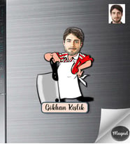 Kişiye Özel Kasap Erkek Ahşap Magnet -2