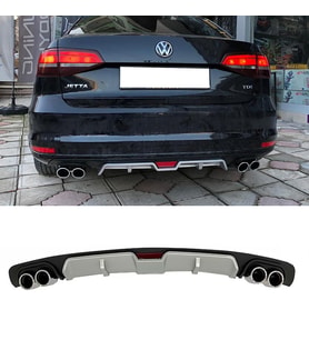 Vw Jetta Mk6 FL Gri Difüzör 4 Krom Egzoz Görünümlü Difizör Arka Ek Body Kit 2015-2018