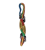 Ahşap Aborjin Desenli Gecko Duvar Dekoru 100cm (Karışık)